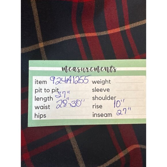 Zara Medium Basic Red & Black Plaid Pants - Picture 7 of 12